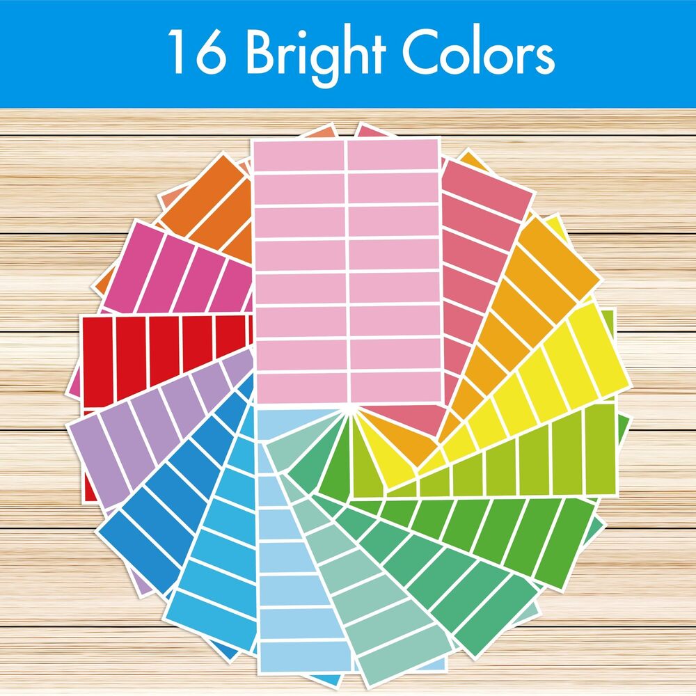 3064 512 Color Coding Labels, 16 Colors Blank Stickers Mini Rectangular - Picture 3 of 7